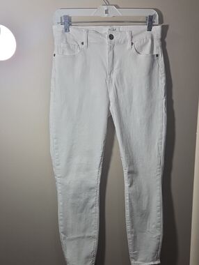 Pistola White High-Rise Jeans Button Detail